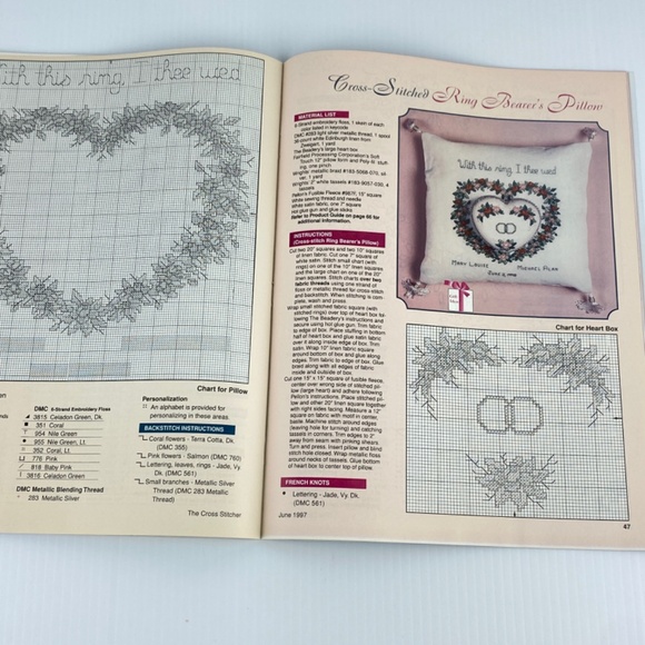 The Cross Stitcher Magazine June 1997 Large Print Charts Vintage Vol 14 No 2 - Picture 11 of 13